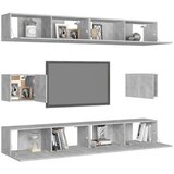  6-dijelni set TV ormarića siva boja betona konstruirano drvo | Eponuda.com