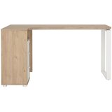 MID.YOU KOTNA PISALNA MIZA leseni material bela, barve hrasta | Shoptok.si