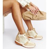 Gemre Beige Wedge Sneakers Chestnut | Shoptok.si