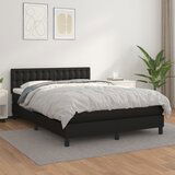 The Living Store Box spring postelja z vzmetnico črn 140x190 cm umetno usnje - Box Spring Postelja, (21516430) Cene
