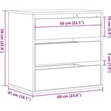 vidaXL Kutna komoda s ladicama boja artisian hrast 60x41x58 cm drveni | shoptok.hr