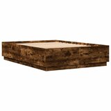  Okvir kreveta s LED svjetlima boja hrasta 150 x 200 cm drveni | Eponuda.ba