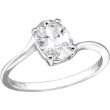 Kesi Silver Big Stone Engagement Ring Cene'.'