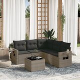 Maison Chic Seti vrtnega pohištva - Vrtna garnitura - Vrtni pohištvo set 6-delna z blazinami siv poli ratan, (21803851) | Shoptok.si