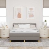  LED Box Spring Krevet Sivo-smeđa 140 x 190 cm tkanina | shoptok.hr