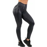 NEBBIA High Waist Glossy Look Bubble Butt Pants Volcanic Black S