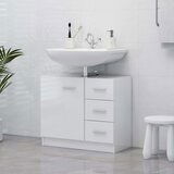 vidaXL Omarica za umivalnik visok sijaj bela 63x30x54 cm iverna plošča, (20580011) | Shoptok.si