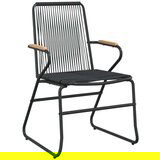  Vrtne stolice 2 kom crne 58 x 59 x 85 5 cm od PVC ratana | shoptok.hr