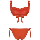 Trendyol Cinnamon Bralette Ruffled Textured Regular Bikini Set | Shoptok.si