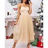 Resti Women's midi dress with tulle bottom in beige | Eponuda.ba