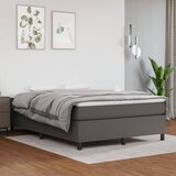 vidaXL Box spring postelja z vzmetnico siv 140x190 cm umetno usnje Cene
