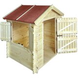 Timbela Zunanja otroška hiška, 19 mm deske - Lesena igralna hiška s podom V145 x 112 x 146 cm / 1,1 m2 - M516, naravni les, (21884929) Cene