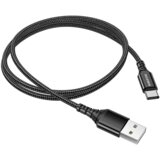 Borofone podatkovni kabel X54 Type C na USB 1m 2,4A črn pleten | Shoptok.si