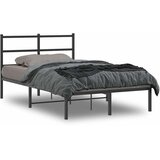  Metalni okvir za krevet s uzglavljem crni 120x190 cm | shoptok.hr