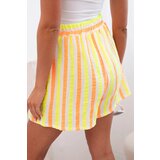 Kesi Włoski Women's cotton shorts striped yellow neon | Shoptok.si