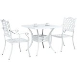  3-delni vrtni bistro set v beli barvi iz litega aluminija, (22015343) | Shoptok.si
