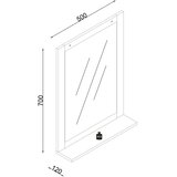 MID.YOU KOPALNIŠKO OGLEDALO, 50/70/12 cm leseni material | Shoptok.si