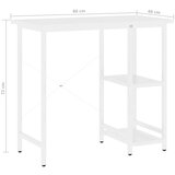 vidaXL stol za računalo bijeli 80 x 40 x 72 cm od MDF-a i metala | shoptok.hr