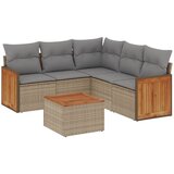  6-dijelni set vrtnih sofa s jastucima bež od poliratana | shoptok.hr