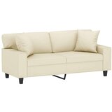 vidaXL Dvosjed s ukrasnim jastucima boja Krem 140 cm umjetna koža | shoptok.hr