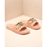 Resti Royalfashion Coral women's quilted flip-flops with gold chain Eteris | Shoptok.si