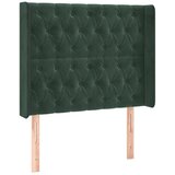 Maison Chic Posteljno vzglavje - Vzglavna omarica - Nočna omarica z ušesi temno zeleno 93x16x118/128 cm žamet, (21709433) | Shoptok.si