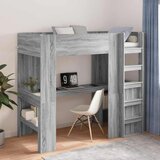  Postelja na podstrešju z mizo Siva Sonoma 75 x 190 cm, (5000137013) | Shoptok.si
