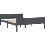 The Living Store Posteljni okvir iz trdne borovine siv 160x200 cm - Posteljni Okvir, (21530141) | Shoptok.si