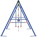  Set vanjskih ljuljački Šareni Čelik i PE - Plava 2x ljuljačka + ljestve + klizač | shoptok.hr