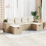 vidaXL 6-dijelni set vrtnih sofa s jastucima bež od poliratana | shoptok.hr