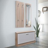 vidaXL Lesen set omarica za čevlje hrast in bela 3-v-1 | Shoptok.si