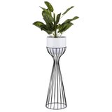 Metalna saksija za cveće LOFT 68x20 cm crna/bela Cene