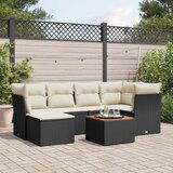 vidaXL 7-dijelni set vrtnih sofa od poliratana s jastucima crni | shoptok.hr