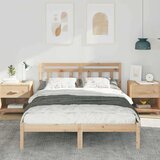  Krevetna konstrukcija Smeđa 135 x 190 cm Čvrsto borovo drvo | shoptok.hr