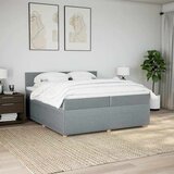  Krevet s oprugama i madracem svjetlosivi 200 x 200cm od tkanine | shoptok.hr