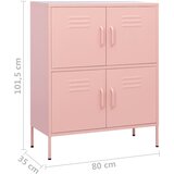 Ormarić za pohranu ružičasti 80 x 35 x 101,5 cm čelični | shoptok.hr
