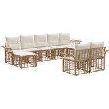  Zunanja garnitura za sedenje 9 pcs Naravna in krem bela, (5000270491) | Shoptok.si