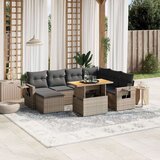 vidaXL 8-dijelni set vrtnih sofa od poliratana s jastucima sivi | shoptok.hr