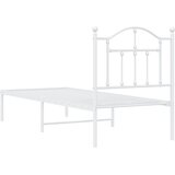  Metalni okvir krevet bez madraca s uzglavljem bijeli 75x190 cm | shoptok.hr