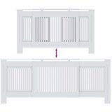 vidaXL Pokrov radiatorja 2 pcs Bela 205x20.5x81.5cm Konstruiran les | Shoptok.si