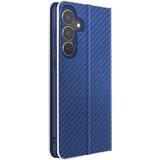 AVIZAR Folio torbica za Galaxy S25 FE, efekt karbona, kovinski okvir z držalom za kartice, Modra, (5000190117) | Shoptok.si