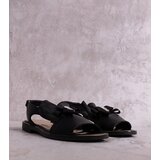 Karino Black sandals with a bow and rhinestone | Shoptok.si