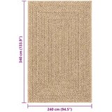  Tepih ZIZUR 240 x 340 cm s izgledom jute unutarnji i vanjski | shoptok.hr