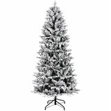  Umjetno božićno drvce s nogom 180 cm PVC i PE Zelena i bijela | shoptok.hr