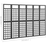 Sobna pregrada / rešetka sa 6 panela jelovina 242,5x180 cm crna | Eponuda.ba