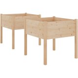 vidaXL Vrtno cvetlično korito 2 kosa 70x70x70 cm trdna borovina, (21013921) Cene