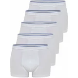 Trendyol Men's White Multi Color Basic 5-Pack Cotton Boxer