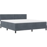  LED Box Spring Krevet Tamno siva 180 x 200 cm Baršun | shoptok.hr