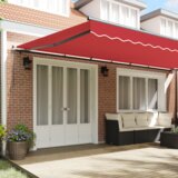 vidaXL Ročna retraktibilna tenda rdeča 600x300 cm, Tenda za zamenjavo blaga za okvir 6x3 m rdeča | Shoptok.si