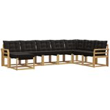 vidaXL Zunanja garnitura za sedenje z blazino 8 pcs Bela in črna, (5000280112) | Shoptok.si